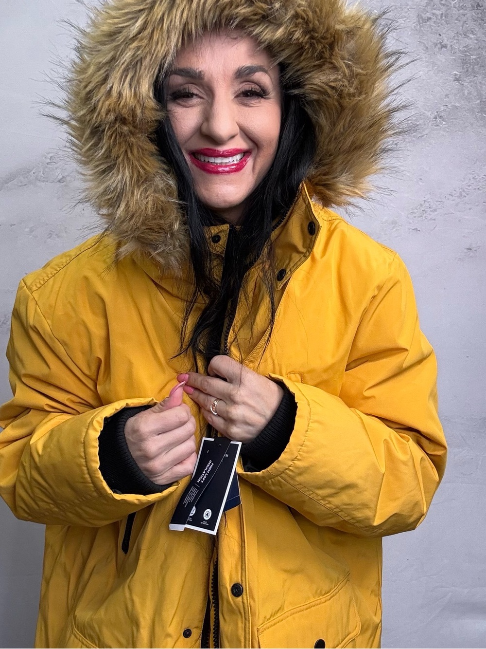 Club Room Yellow Faux-Fur Trim Hooded Puffer Jacket
